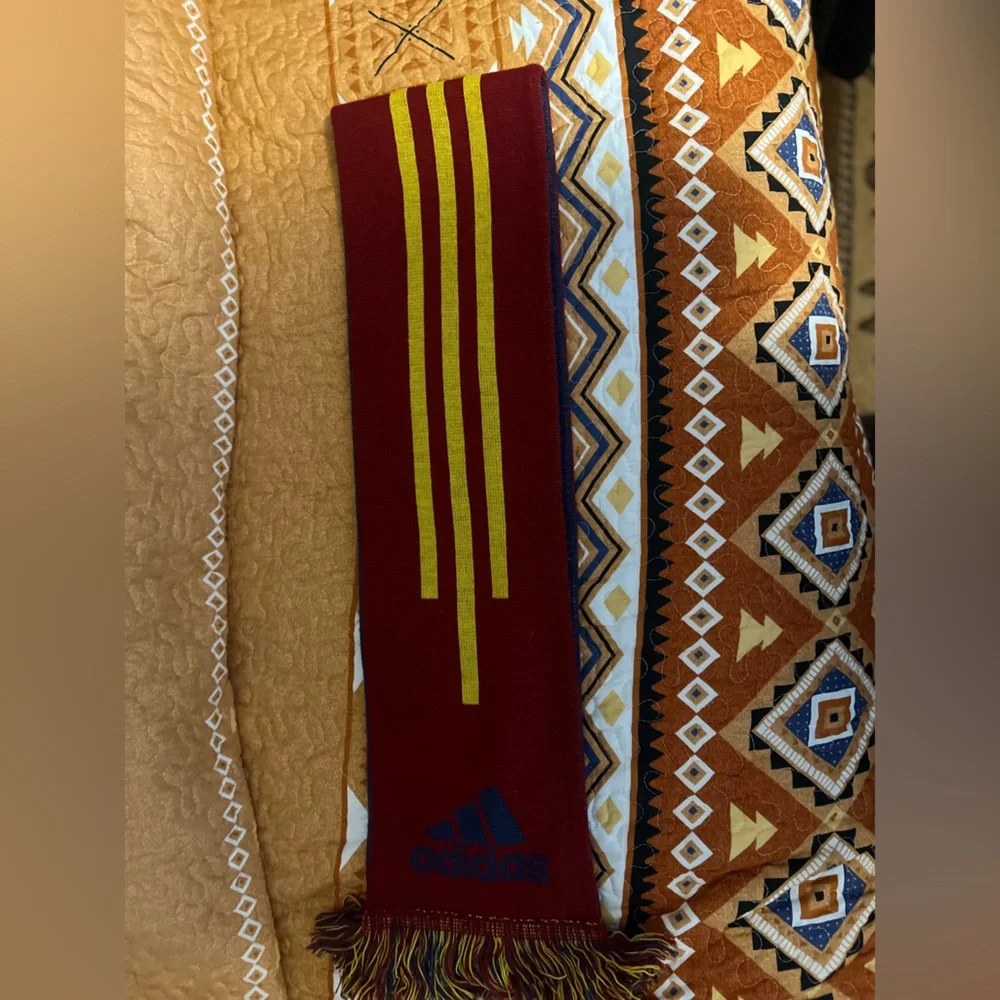 Real Salt Lake Fringed Winter Scarf  MLS Adidas Long Double Sided Blue & Red
